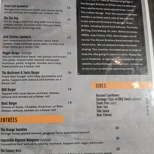 Menu back