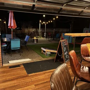 Inside/outside seating that is perfect for spring, summer and fall!