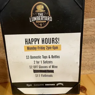a happy hours sign