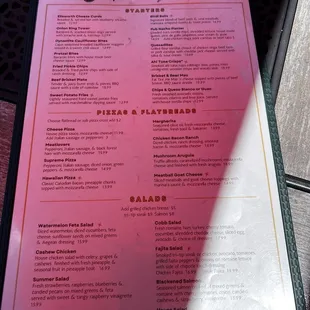menu