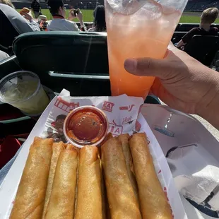 Lumpia and Strawberry Calamansi Limeade