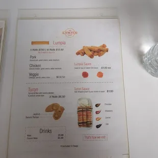 menu