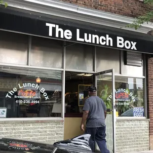 a man entering the lunch box