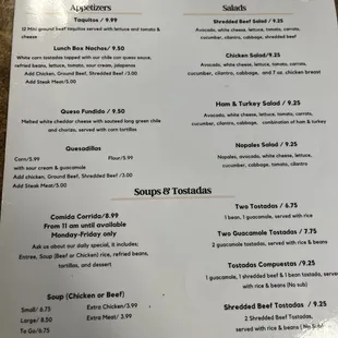 menu