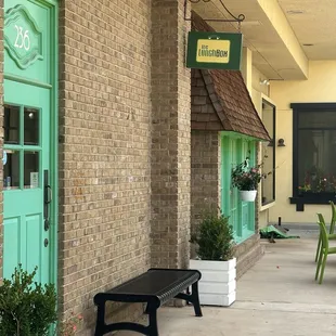 Outside of the cafe, super cute!!