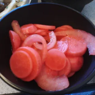 radishes and onions