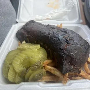 Friday Special - baby back ribs, hand cut fries, pickles