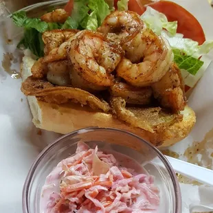 Blackened Shrimp Po-Boy w/Fried Green Tomato Po-Boy
