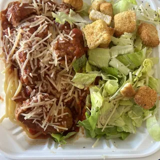 Spaghetti with Meatballs Hot Plate