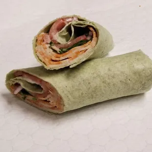 Buffalo chicken wrap with a spinach wrap