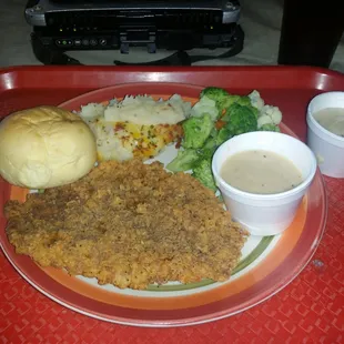 2 kinds of gravy on the side.