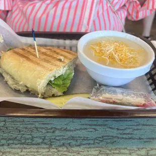 Tuna melt 1/2 sandwich with cream potato soup