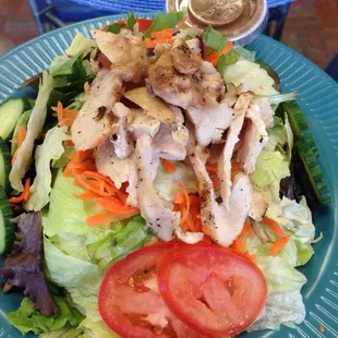 Garden salad with chicken