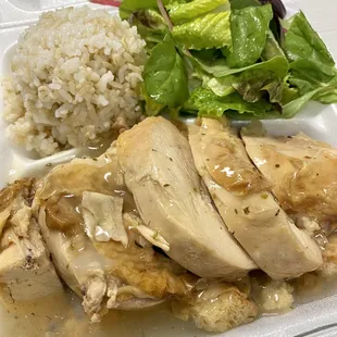 Roast Chicken with stuffing and gravy.
