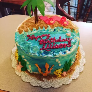 Beach theme cake. It tasted as good as it looked!