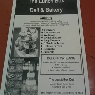 15% off catering for the holidays