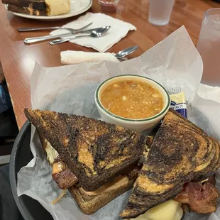 Patty Melt with Tortilla soup