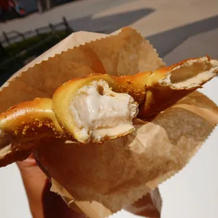 Cream Cheese Warm Stuffed Pretzel
