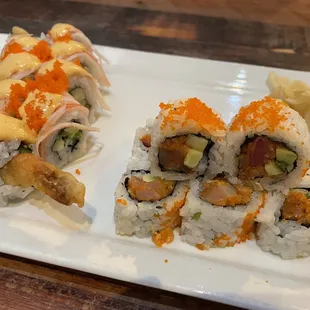Spicy Hamachi and Mexican Rolls