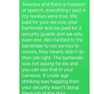 The owner's messages in Grey