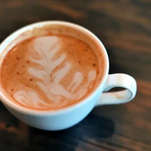 a cup of coffee on a table