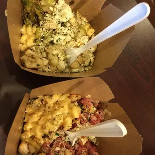 Top: broccoli cauliflower  Bottom: lump crab special