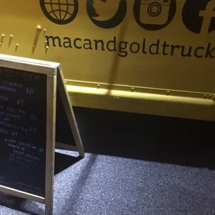 Menu while at the Squirrell Hill Night market