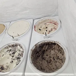 four different flavors of ice cream