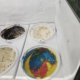 four different flavors of ice cream