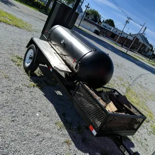 a bbq on a trailer