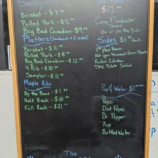 Our normal menu