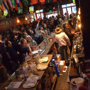 USA fans reacting to a goal