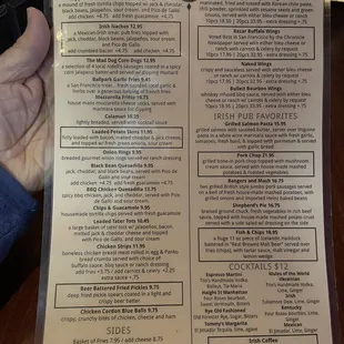 Appetizers and Wings menu - 1 of 2
