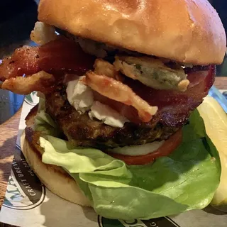 Crispy Jalapeno Goat Cheese Burger