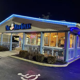 Outside at night