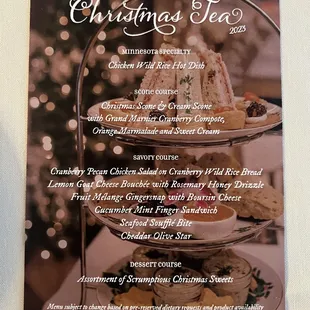 Menu, Christmas Tea 2023