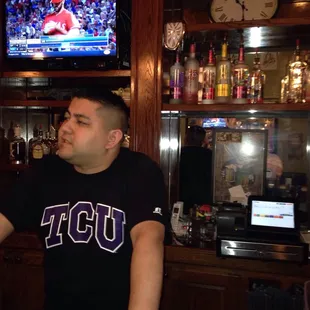 Great bartender at Mad Hatter, Brandon Martinez. He keeps them coming back over and over.