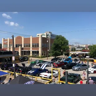 a parking lot full of cars