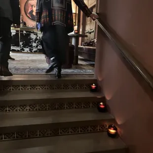 Stairs behind the secret door