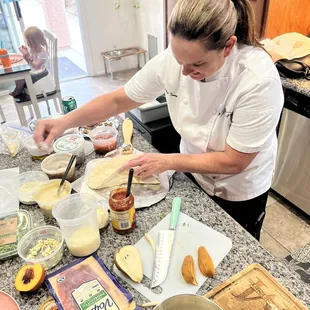 Chef working hard creating her master pieces