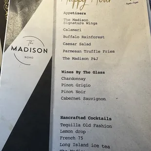 Happy Hour Menu