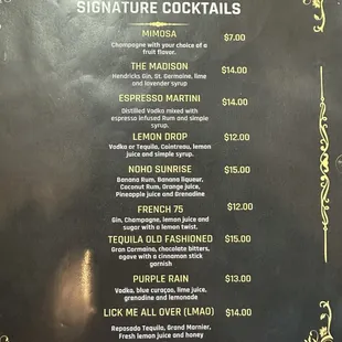 menu