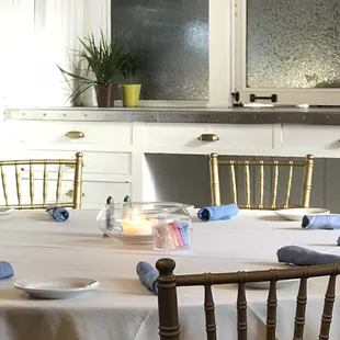 a table set for a wedding reception