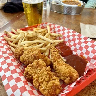 Chicken tenders and fries $19.50