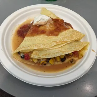 Vegetarian Santa Fe crepe.