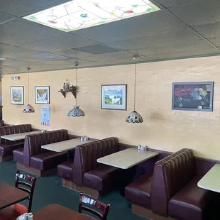 the dining area of the restaurant