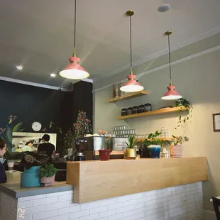 Coffee + Tea bar inside the restaurant.