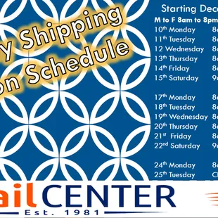 Extended Holiday Hours