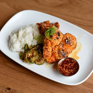 a plate of food on a table
