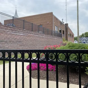 Outside seating in a pleasant corner